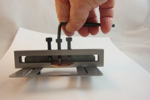 Karen Meador, Ph.D.'s Working with Transparent Enamels Part 2 -The Use of Flux with Transparent Enamels on Copper  - Forming the metal, Enameling, Enamel Jewelry Supplies, Enamel, Enameling, Enameled Jewelry, punch a hole in the disks